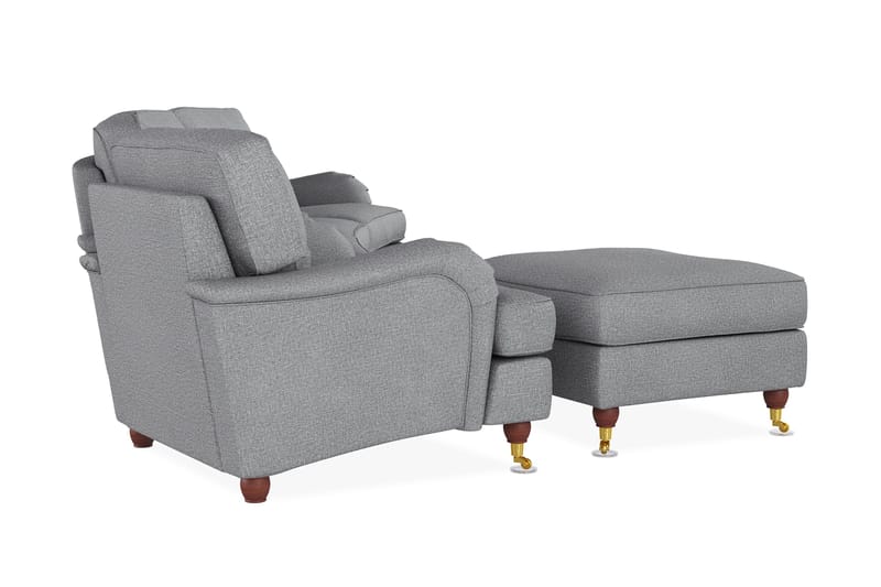 Howard Lyx Sofagruppe 4-seters Svingt Sofa + Lenestol + Fotskammel i Stoff - Lys grå - Møbler - Sofaer - Sofagrupper - Howard sofagruppe