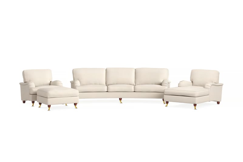 Howard Lyx Sofagruppe Buet 4-seter+2 Lenestoler+Fotskammel - Beige - Møbler - Sofaer - Sofagrupper - Howard sofagruppe