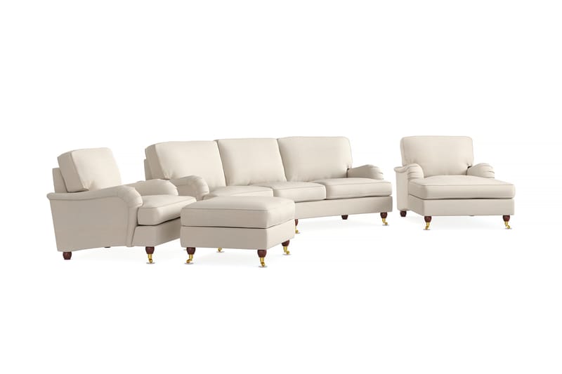 Howard Lyx Sofagruppe Buet 4-seter+2 Lenestoler+Fotskammel - Beige - Møbler - Sofaer - Sofagrupper - Howard sofagruppe