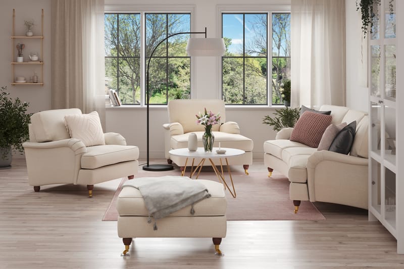 Howard Lyx Sofagruppe Buet 4-seter+2 Lenestoler+Fotskammel - Beige - Møbler - Sofaer - Sofagrupper - Howard sofagruppe