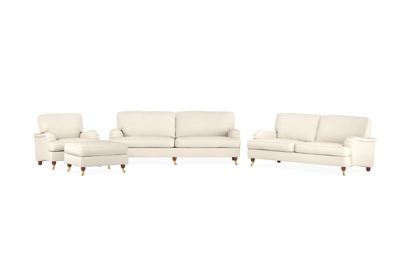 Howard Lyx Sofagruppe Sofa 3+4-seter+Lenestol+Fotskammel - Beige - Howard sofagruppe