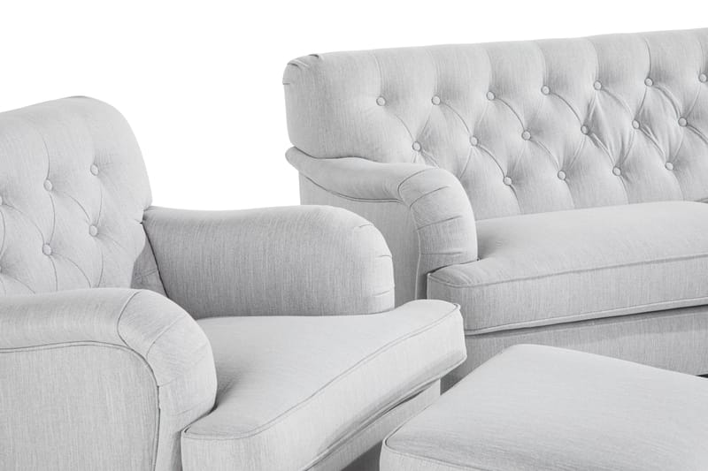 Howard Riviera Sofagruppe 2-seter+3-seter+Lenestol+Fotskamme - Lingrå - Møbler - Sofaer - Sofagrupper - Howard sofagruppe