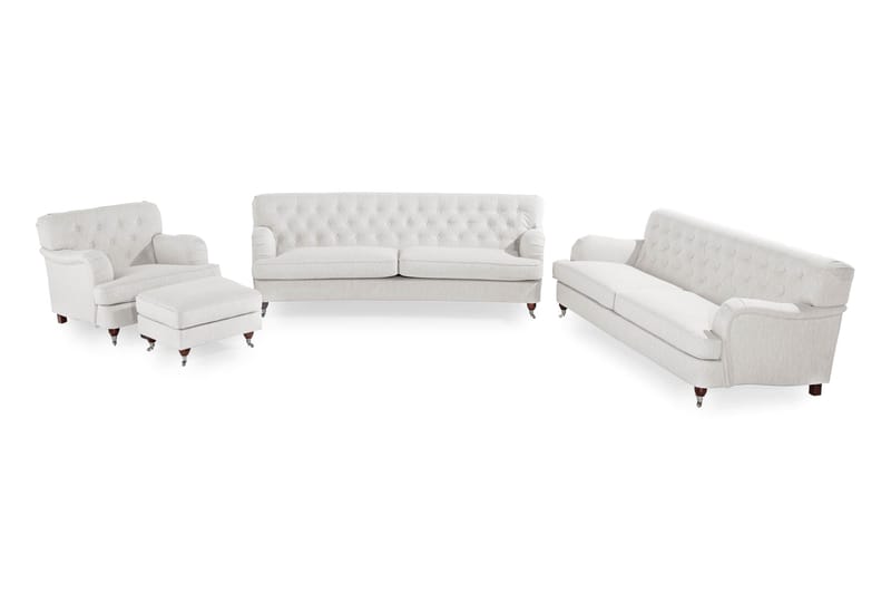 Howard Riviera Sofagruppe 2-seter+3-seter+Lenestol+Skammel B - Linbeige - Møbler - Sofaer - Sofagrupper - Howard sofagruppe