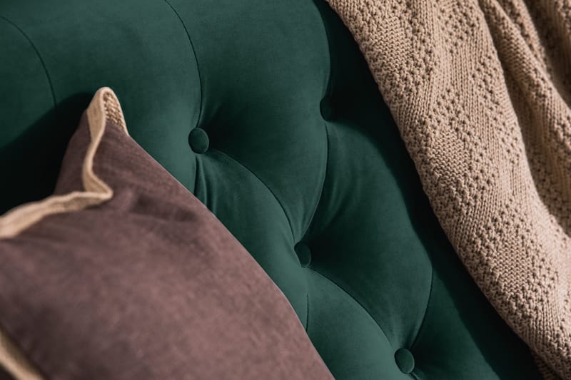 Howard Riviera Sofagruppe 3-seters + 2-seters Sofa + Lenestol + Fotskammel i Fløyel - Grønn - Møbler - Sofaer - Sofagrupper - Howard sofagruppe