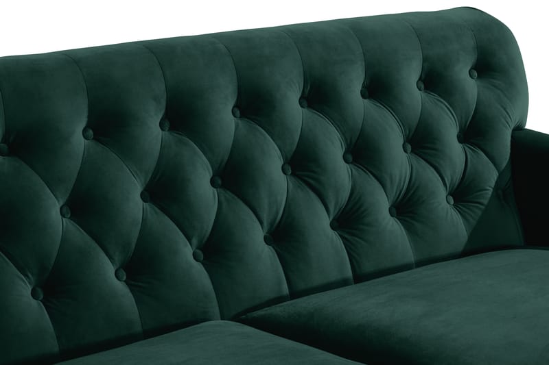 Howard Riviera Sofagruppe 3-seters + 2-seters Sofa + Lenestol + Fotskammel i Fløyel - Grønn - Møbler - Sofaer - Sofagrupper - Howard sofagruppe