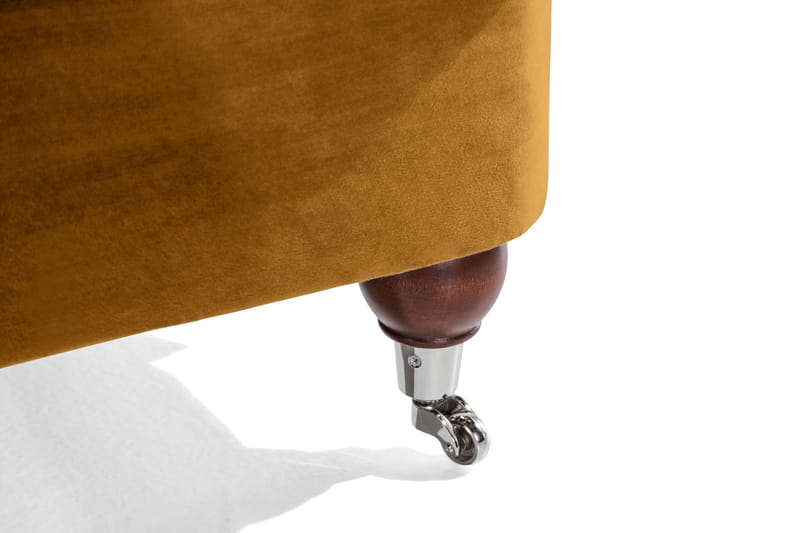 Howard Riviera Sofagruppe 3-seters + 2-seters Sofa + Lenestol + Fotskammel i Fløyel - Mørk gul - Møbler - Sofaer - Sofagrupper - Howard sofagruppe