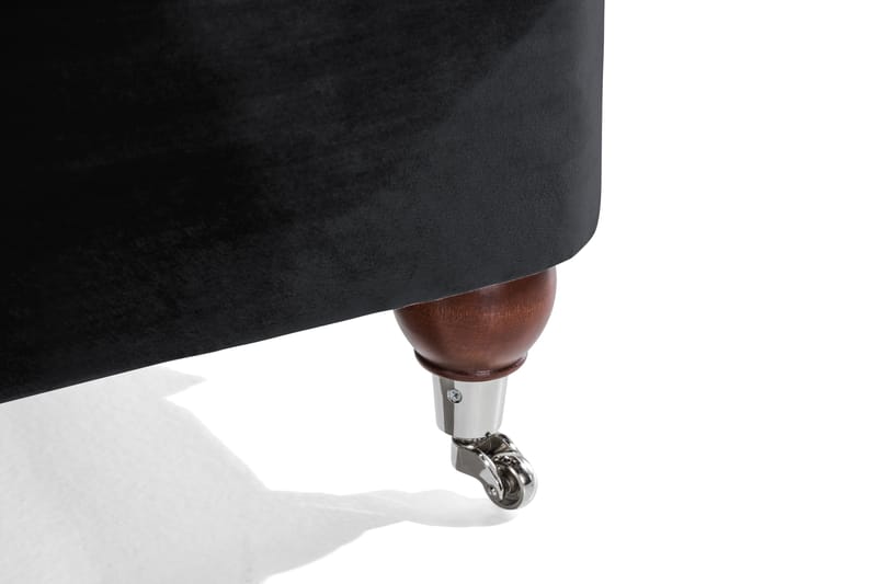 Howard Riviera Sofagruppe 3-seters + 2-seters Sofa + Lenestol + Fotskammel i Fløyel - Svart - Møbler - Sofaer - Sofagrupper - Howard sofagruppe