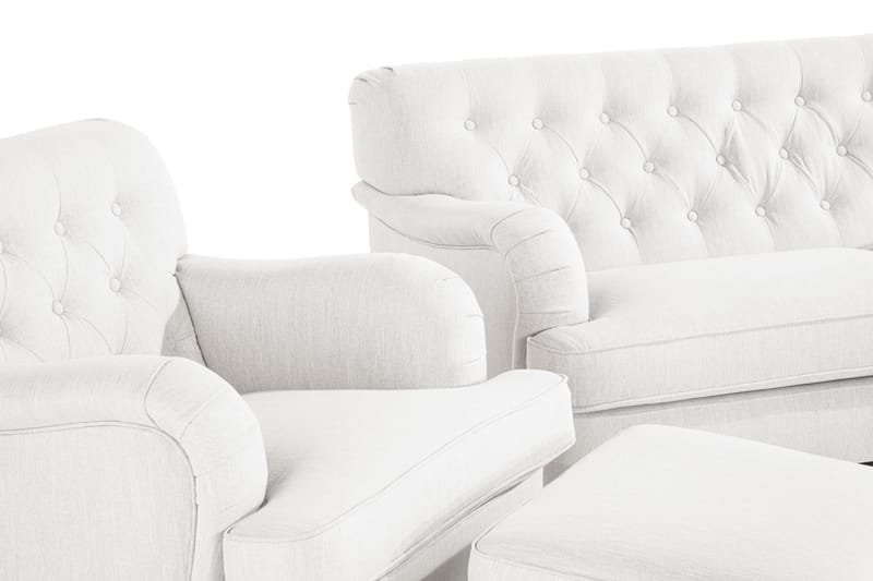 Howard Riviera Sofagruppe 3-seters + 2-seters Sofa + Lenestol + Fotskammel i Stoff - Lys grå - Møbler - Sofaer - Sofagrupper - Howard sofagruppe