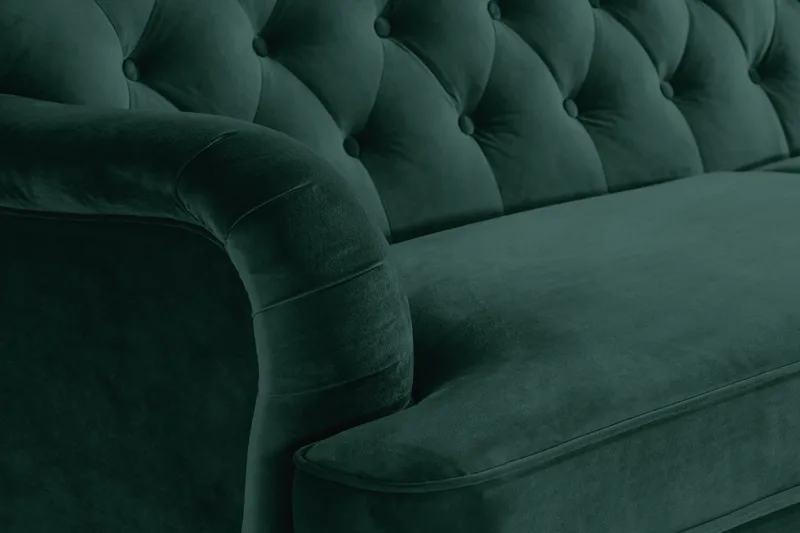 Howard Riviera Sofagruppe 3-seters + 2-seters Sofa + Lenestol + Fotskammel i Fløyel - Grønn - Møbler - Sofaer - Sofagrupper - Howard sofagruppe