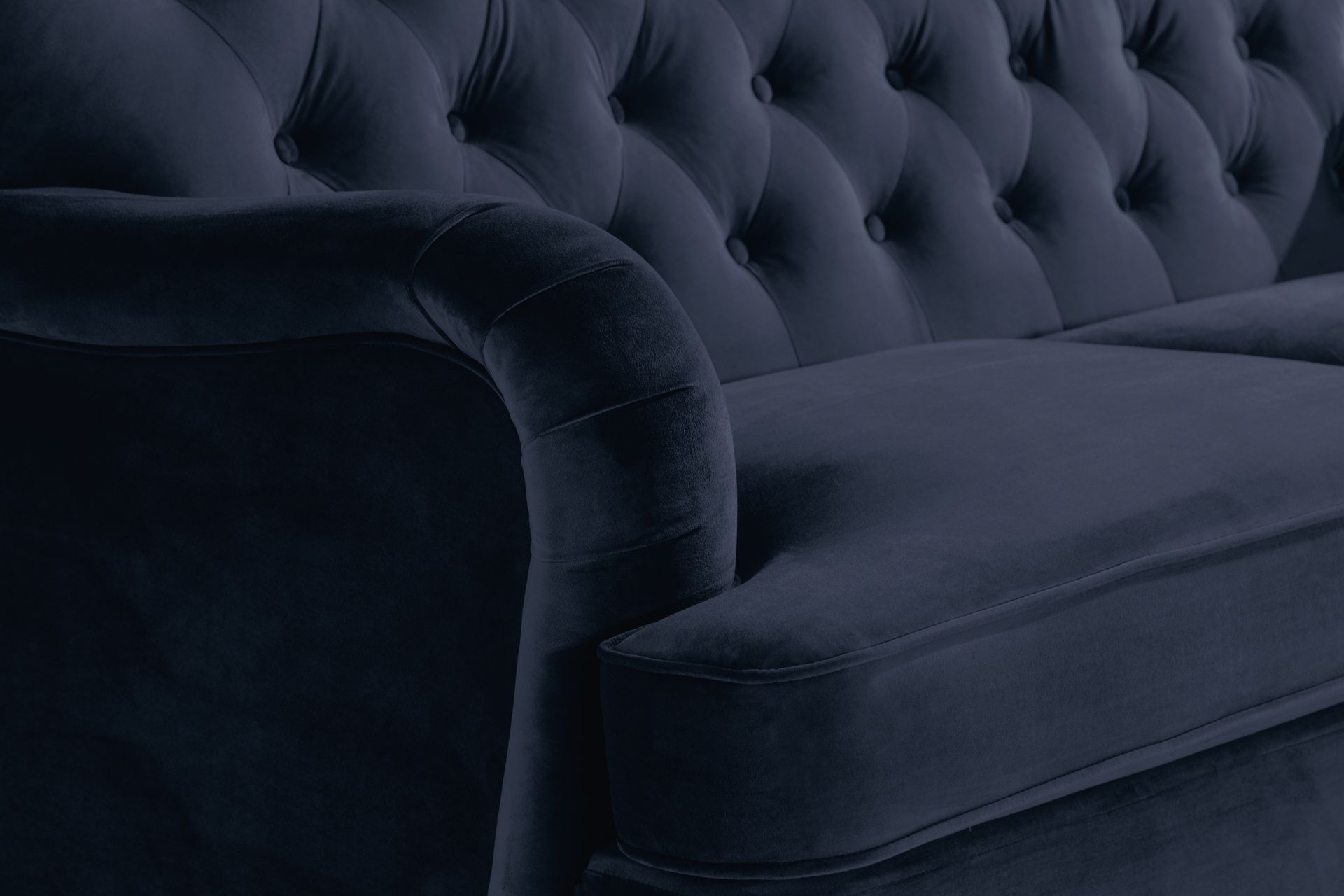 Howard Riviera Sofagruppe Svingt 3-seters + 2-seters Sofa + Lenestol + Fotskammel i Fløyel - Blå - Møbler - Sofaer - Sofagrupper - Howard sofagruppe