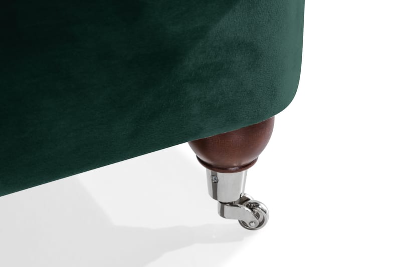 Howard Riviera Sofagruppe Svingt 3-seters + 2-seters Sofa + Lenestol + Fotskammel i Fløyel - Grønn - Møbler - Sofaer - Sofagrupper - Howard sofagruppe