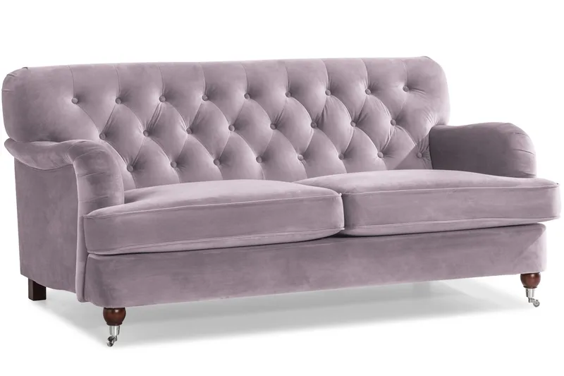 Howard Riviera Sofagruppe Svingt 3-seters + 2-seters Sofa + Lenestol + Fotskammel i Fløyel - Lilla - Møbler - Sofaer - Sofagrupper - Howard sofagruppe