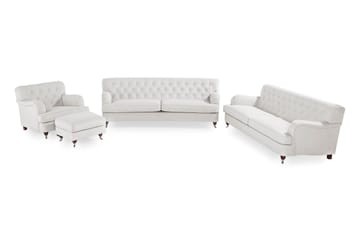 Howard Riviera Sofagruppe Svingt 3-seters + 2-seters Sofa + Lenestol + Fotskammel i Stoff