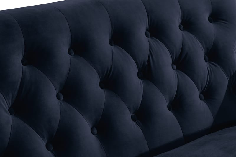Howard Riviera Sofagruppe Svingt 3-seters + 2-seters Sofa + Lenestol + Fotskammel i Fløyel - Blå - Møbler - Sofaer - Sofagrupper - Howard sofagruppe