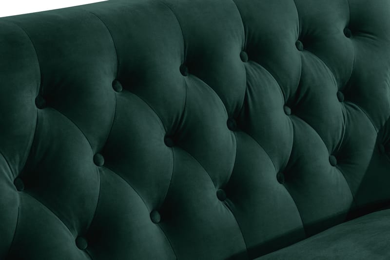 Howard Riviera Sofagruppe Svingt 3-seters + 2-seters Sofa + Lenestol + Fotskammel i Fløyel - Grønn - Møbler - Sofaer - Sofagrupper - Howard sofagruppe