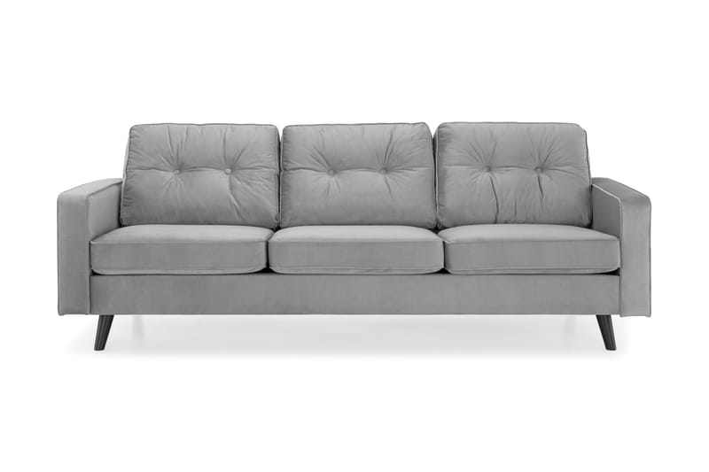 Monroe Sofagruppe 4-seters + 3-seters Fløyelssofa - Lys grå - Møbler - Sofaer - Sofagrupper - Howard sofagruppe