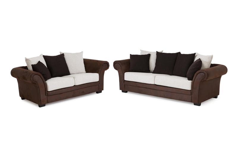 Toronto Sofagruppe 2-seter+3-seter - Brun/Beige - Howard sofagruppe