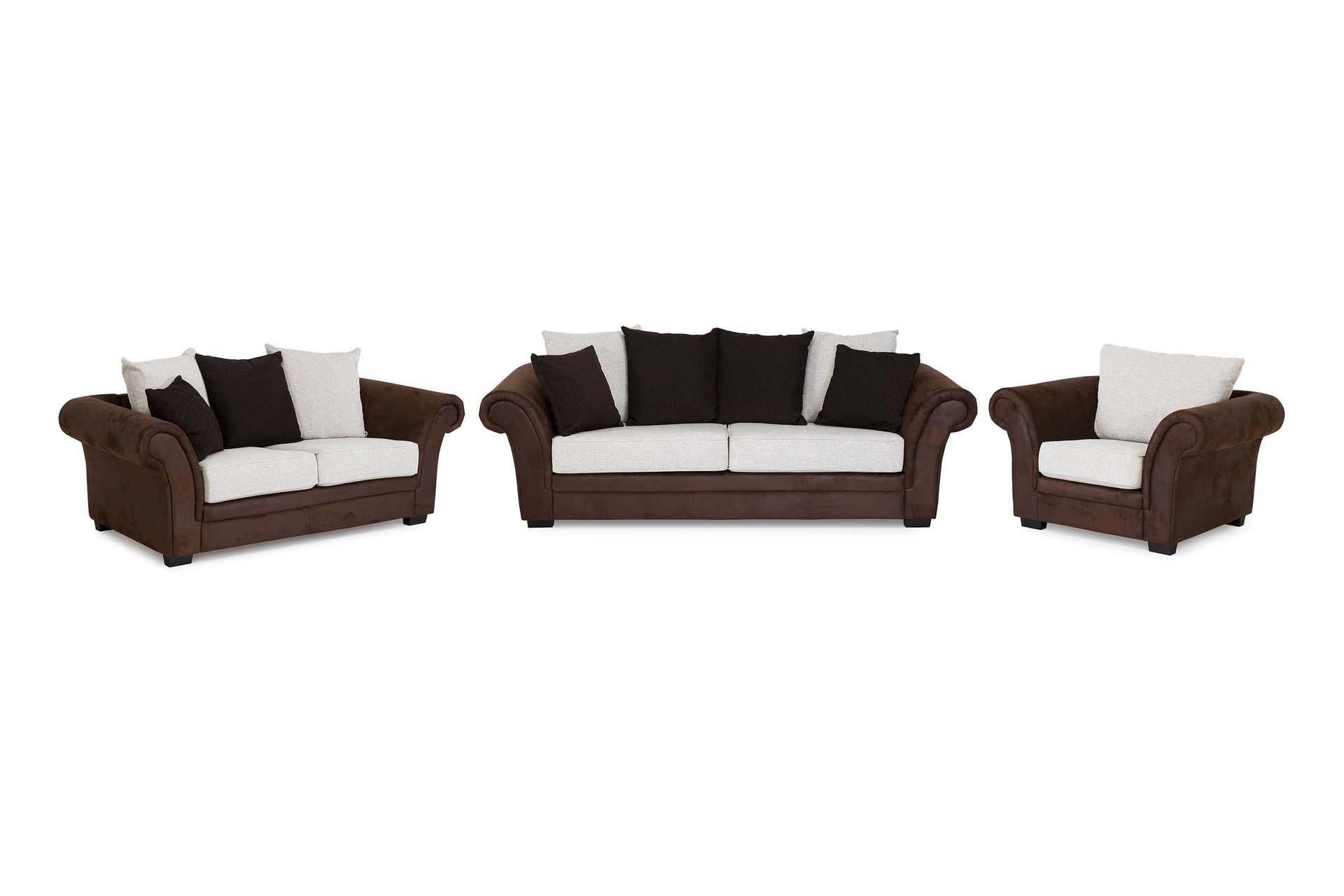 Toronto Sofagruppe 2-seter+3-seter+Lenestol - Brun/Beige - Møbler - Sofaer - Sofagrupper - Sofagruppe 3 2 1