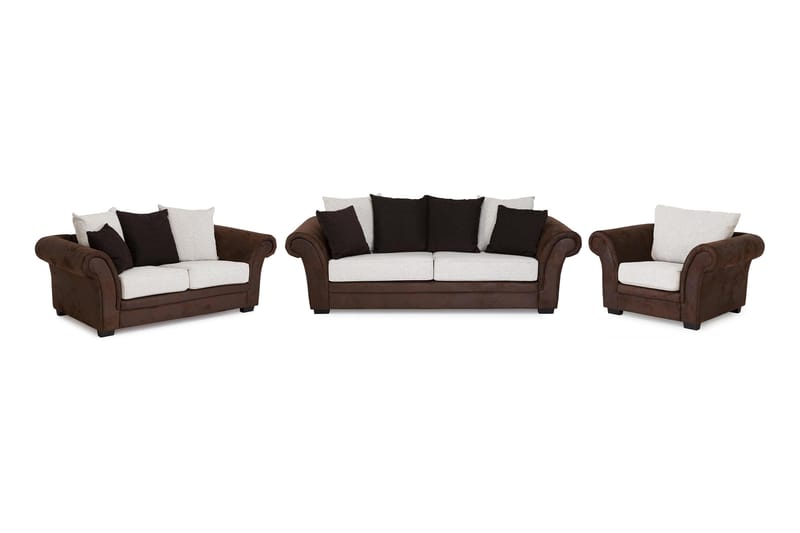 Toronto Sofagruppe 2-seter+3-seter+Lenestol - Brun/Beige - Møbler - Sofaer - Sofagrupper - Sofagruppe 3 2 1