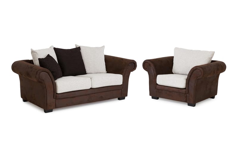 Toronto Sofagruppe 2-seter+Lenestol - Brun/Beige - Møbler - Sofaer - Sofagrupper - Howard sofagruppe