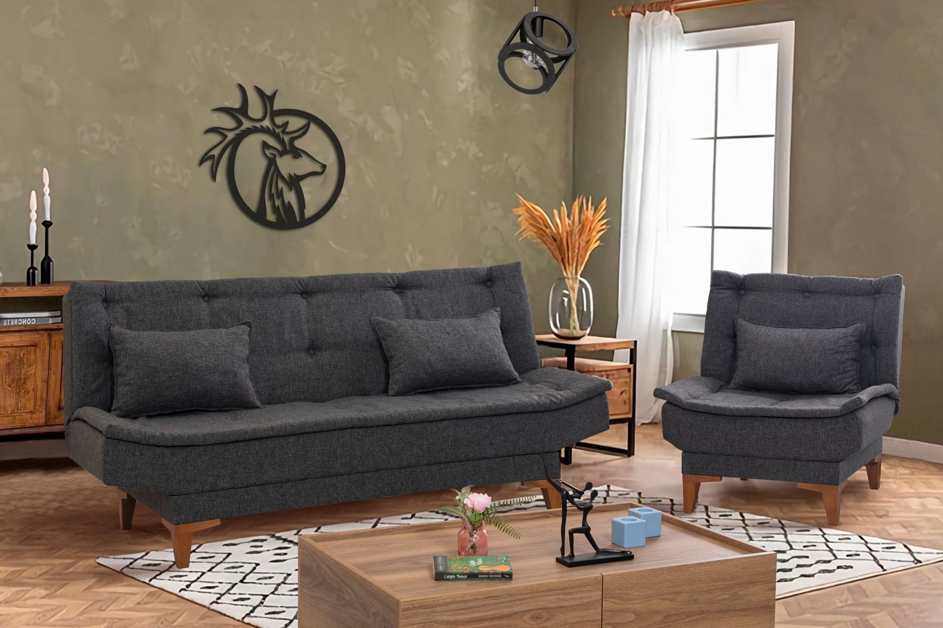 Hunterville Sofagruppe - Antrasitt