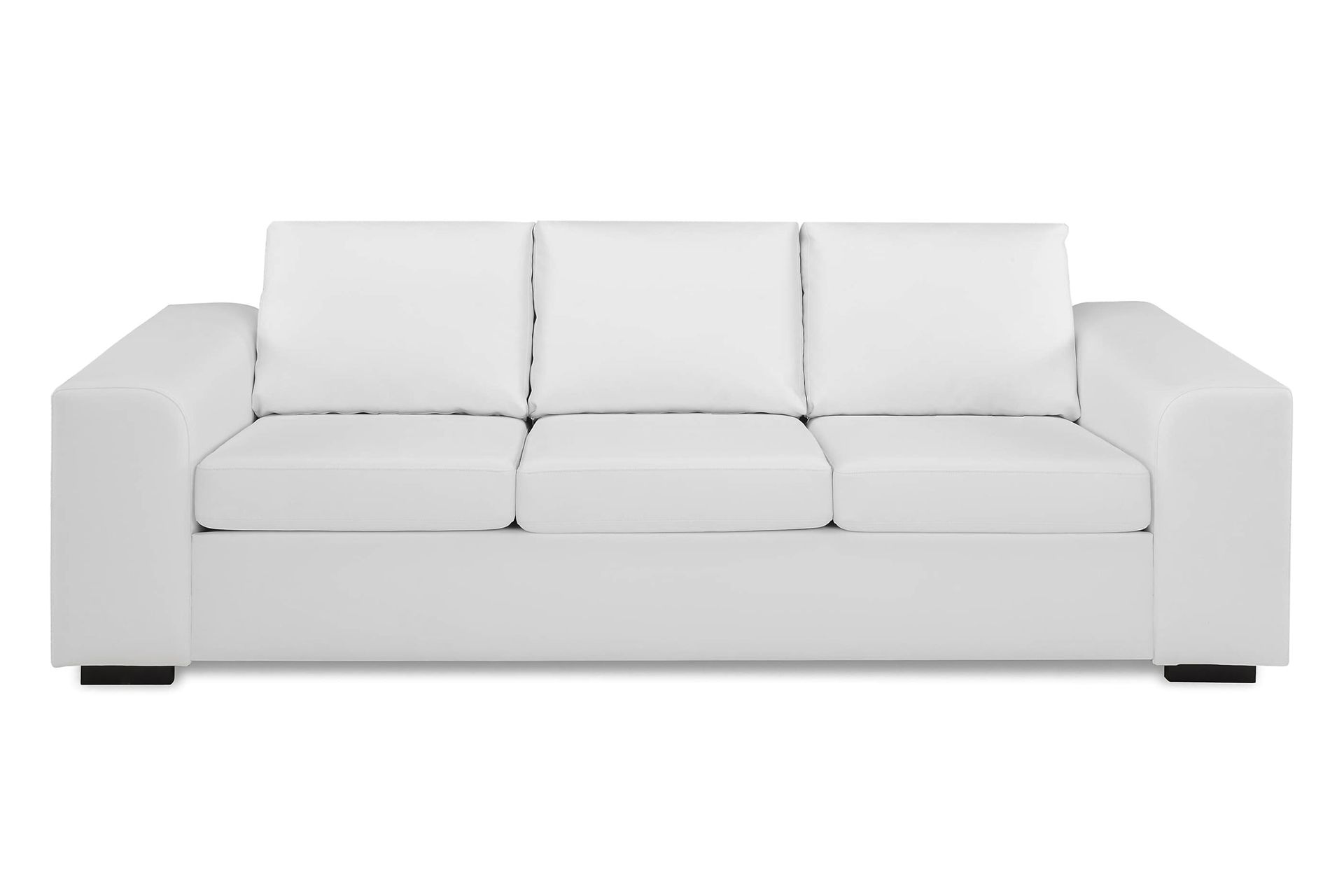 Link Sofagruppe 3-seters + 2-seters Sofa + Lenestol + Fotskammel i Kunstlær - Hvit - Møbler - Sofaer - Sofagrupper