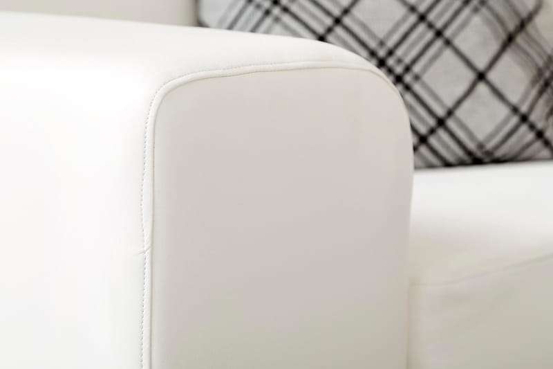 Link Sofagruppe 3-seters + 2-seters Sofa + Lenestol i Kunstlær - Hvit - Møbler - Sofaer - Sofagrupper