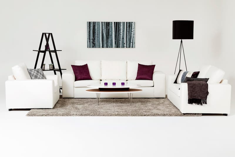 Link Sofagruppe 3-seters + 2-seters Stoffsofa - Hvit - Møbler - Sofaer - Sofagrupper