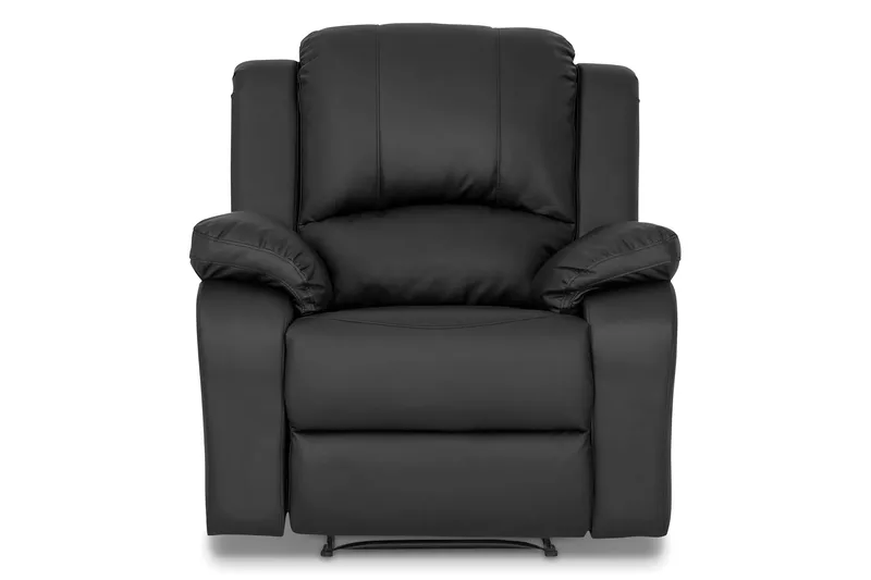Norbo Recliner Sofagruppe 3+1 - Fällbar sofa lenestol - Kinosofa i kunstskinn - Svart - Møbler - Sofaer - Sofagrupper