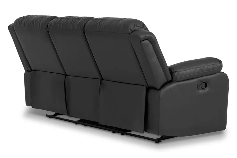 Norbo Sofagruppe Recliner 3+2+1 - Fällbar sofa lenestol - Kinosofa i kunstskinn - Svart - Møbler - Sofaer - Sofagrupper - Sofagruppe 3 2 1