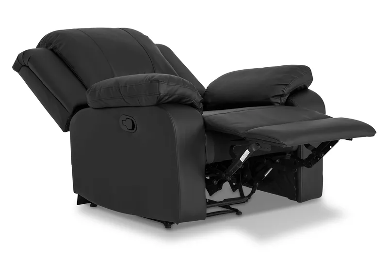 Norbo Sofagruppe Recliner 3+2+1 - Fällbar sofa lenestol - Kinosofa i kunstskinn - Svart - Møbler - Sofaer - Sofagrupper - Sofagruppe 3 2 1