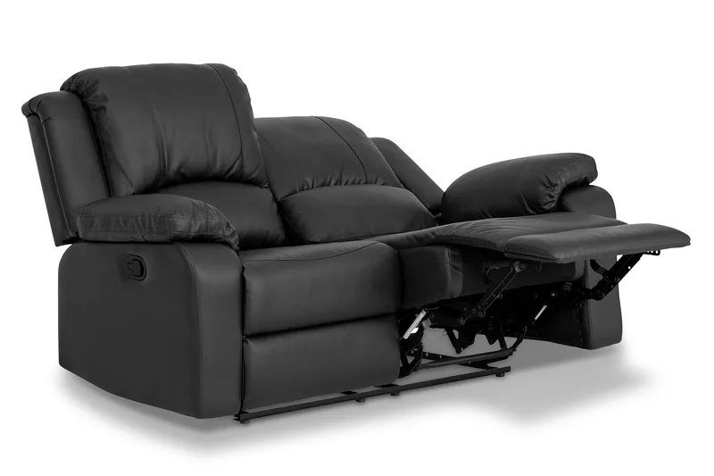 Norbo Sofagruppe Recliner 3+2+1 - Fällbar sofa lenestol - Kinosofa i kunstskinn - Svart - Møbler - Sofaer - Sofagrupper - Sofagruppe 3 2 1