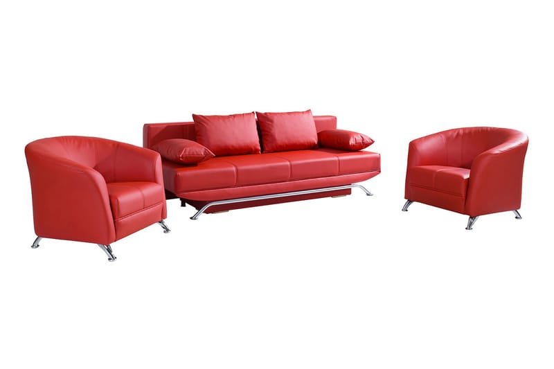 Oils Sofagruppe - Rød / Hvit - Møbler - Sofaer - Sofagrupper