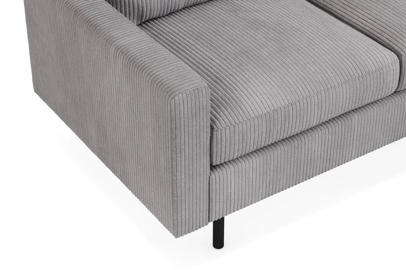 Peppe Sofagruppe 3-seter Sofa + Lenestol + Fotskammel i Manchester - Grå - Møbler - Sofaer - Sofagrupper