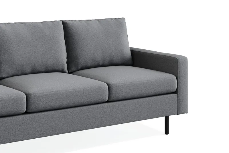 Peppe Sofagruppe 3-seter Sofa + Lenestol + Fotskammel i Stoff - Lys grå - Møbler - Sofaer - Sofagrupper