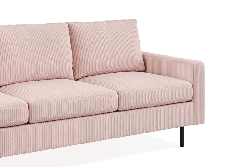 Peppe Sofagruppe 3-seters Sofa + Lenestol + Fotskammel i Manchester - Rosa - Møbler - Sofaer - Sofagrupper