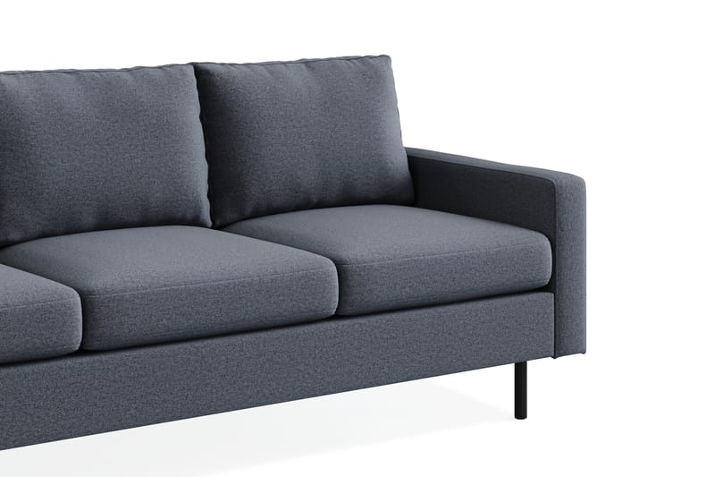 Peppe Sofagruppe 3-seters Sofa + Lenestol + Fotskammel i Stoff - Mørk grå - Møbler - Sofaer - Sofagrupper