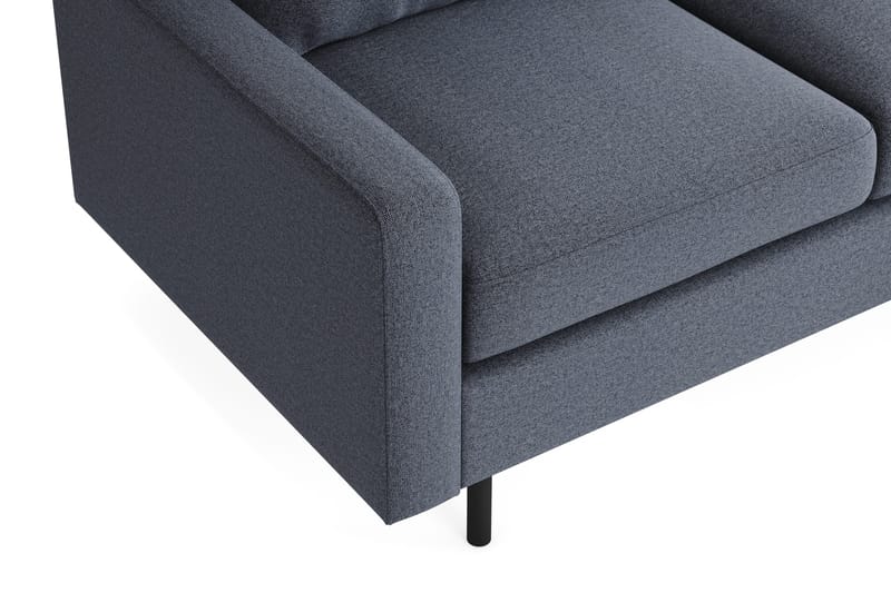 Peppe Sofagruppe 3-seters Sofa + Lenestol + Fotskammel i Stoff - Mørk grå - Møbler - Sofaer - Sofagrupper