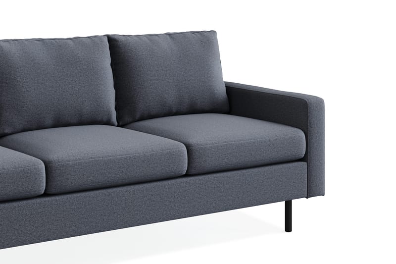 Peppe Sofagruppe 3-seters Sofa + Lenestol + Fotskammel i Stoff - Mørk grå - Møbler - Sofaer - Sofagrupper