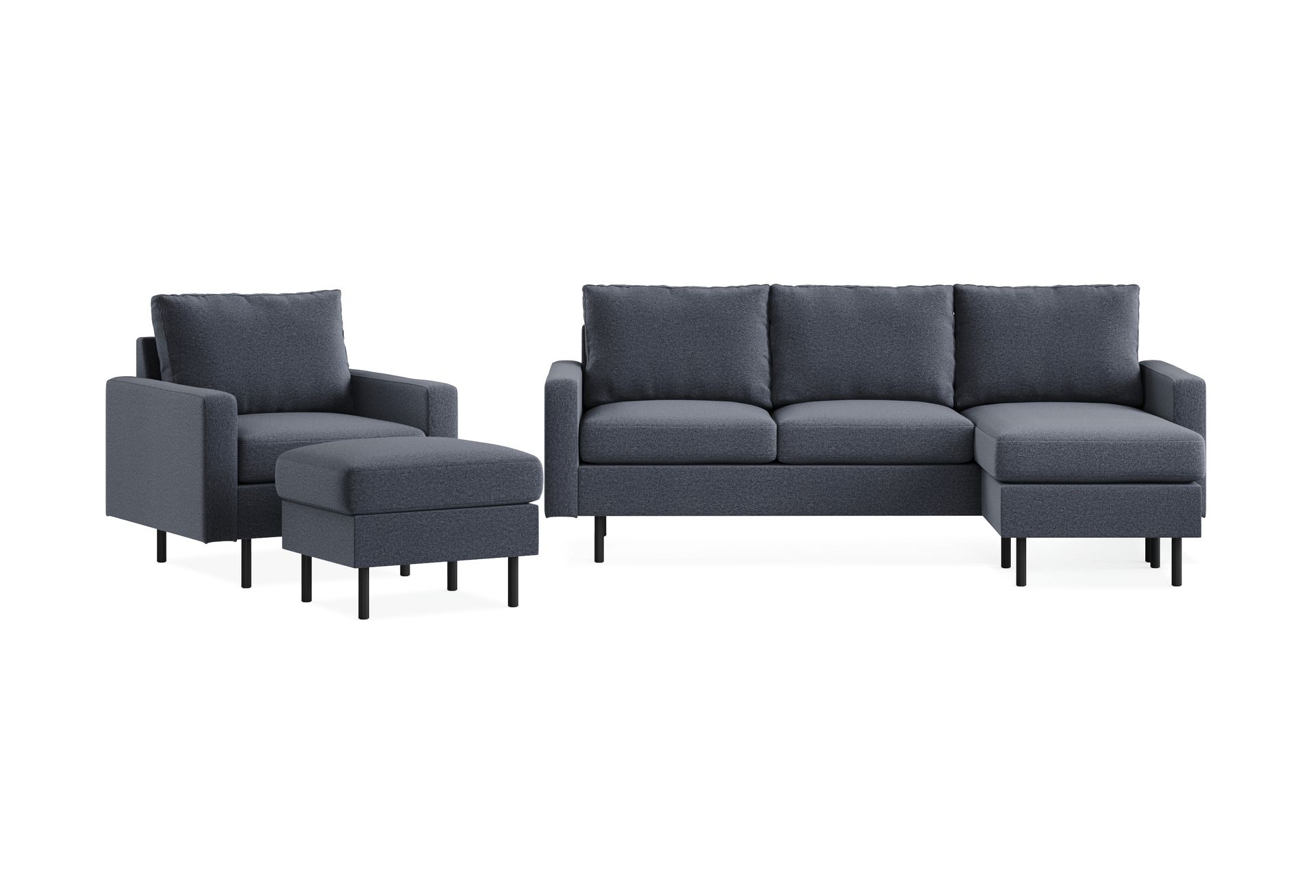 Peppe Soffgrupp 3-sits m. Divan + Fåtölj+Fotpall - Møbler - Sofaer - Sofagrupper
