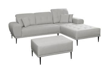 Rapale Sofagruppe Høyre med Fotskammel - Grå - Møbler - Sofaer - Sofagrupper