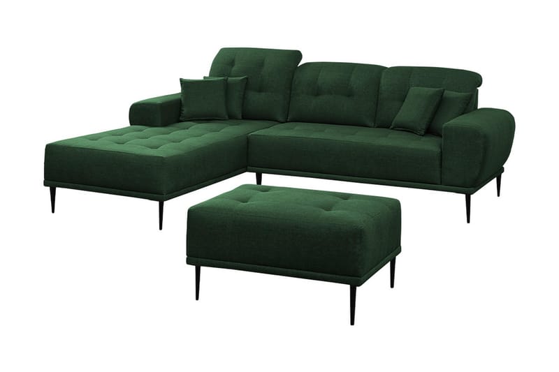 Rapale Sofagruppe Venstre med Fotskammel, Grønn