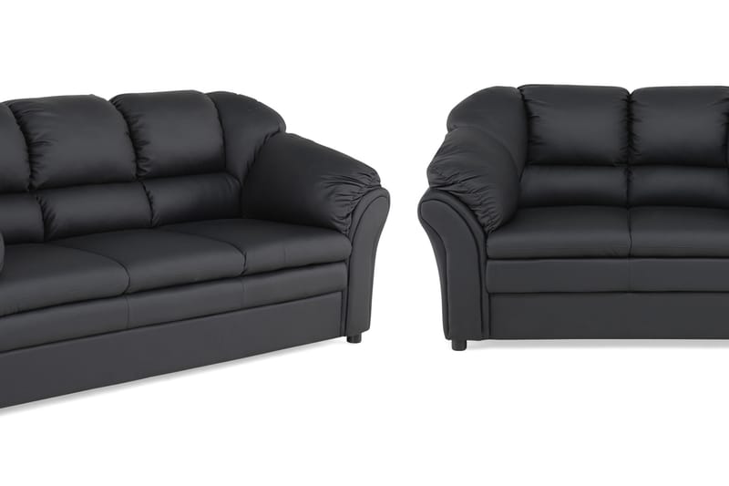 Salvador Sofagruppe 3-seter+2-seter Kunstlær - Svart - Møbler - Sofaer - Sofagrupper