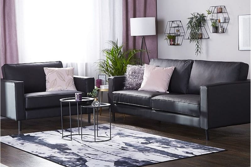 Savalen Sofagruppe 3-seter + Lenestol, Svart