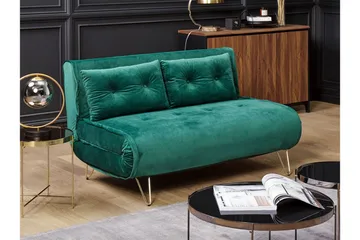 Sofagruppe 2-seters + 1-seters Fløyel Mørkegrønn VESTFOLD - Grønn - Møbler - Sofaer - Sofagrupper