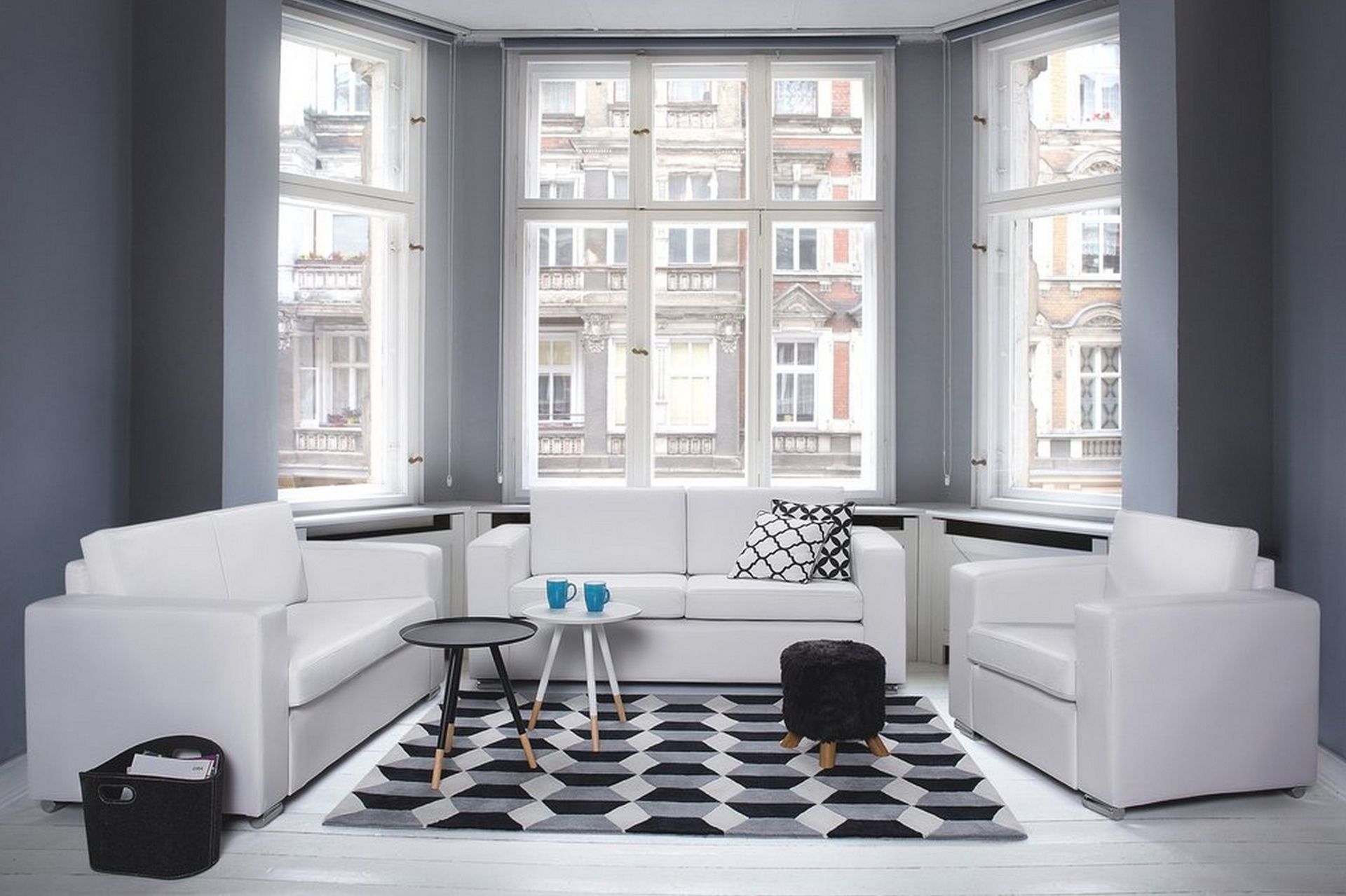 Helsinki Sofagruppe 2-seter + 3-seter + Lenestol - Hvit - Møbler - Sofaer - Sofagrupper - Sofagruppe 3 2 1