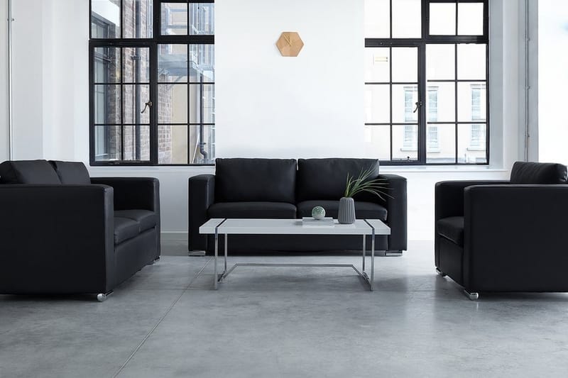 Helsinki Sofagruppe 2-seter + 3-seter + Lenestol - Svart - Møbler - Sofaer - Sofagrupper - Sofagruppe 3 2 1