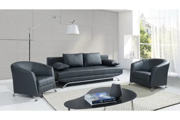 Oils Sofagruppe - Svart - Møbler - Sofaer - Sofagrupper - Sofagruppe 3 2 1