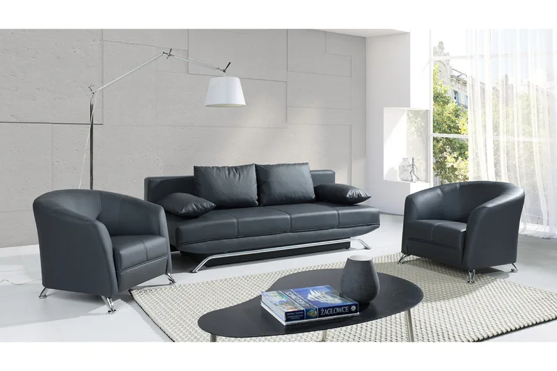 Oils Sofagruppe - Svart - Møbler - Sofaer - Sofagrupper - Sofagruppe 3 2 1