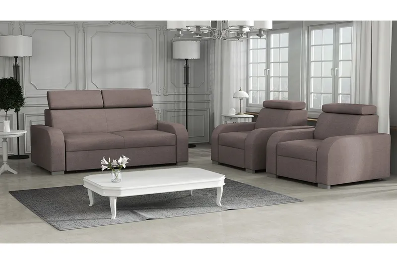 Oslo Stuesett - Brun - Møbler - Sofaer - Sofagrupper - Sofagruppe 3 2 1